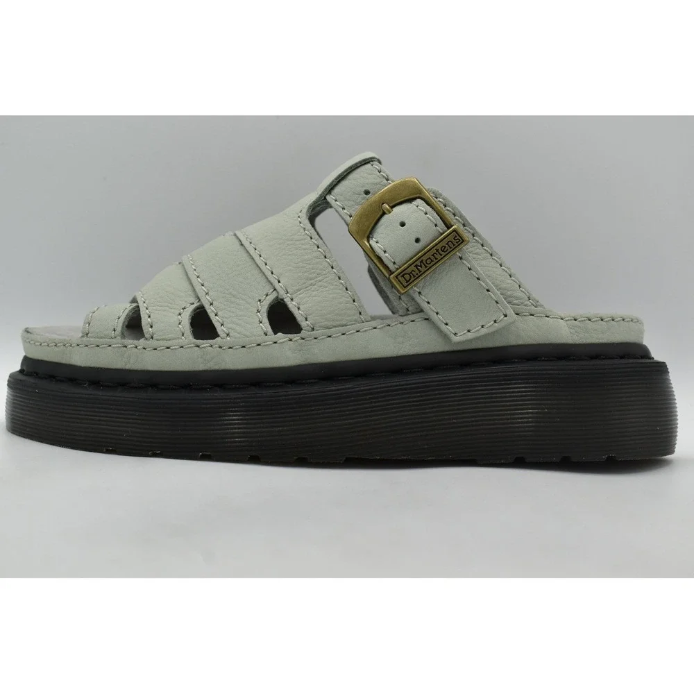 Dr. Martens Maxxy Slide Women 9 Sage Green Platform Fisherman Sandals NWB